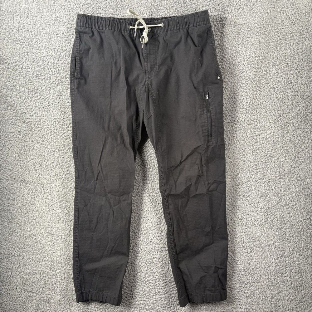 Vuori Pants Mens Extra Large XL Ripstop V412 Elastic Drawstring Pockets Gray